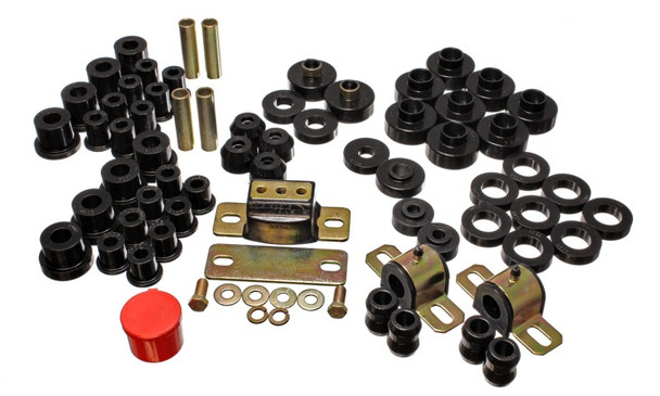 Energy Suspension 2.18103G Complete Hyper-Flex Suspension Bushing Kit Complete Suspension Bushing Kit in Black for 76-79 Jeep CJ5 and CJ7