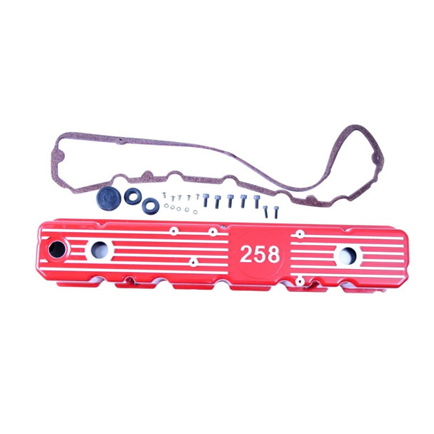OMIX 17401.14 Aluminum Valve Cover in Red for 81-87 CJ Series & Wrangler YJ with 4.2L 258c.i.