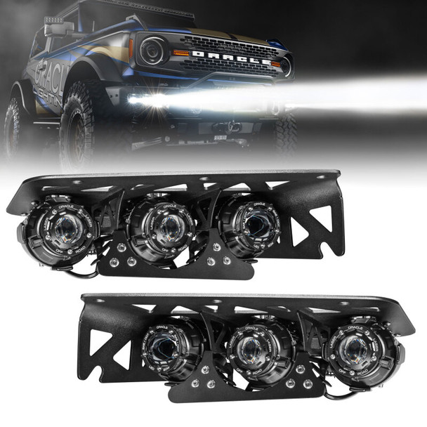 Oracle Lighting 5928-LZZ-001 Off Road LASER Auxiliary & LED Fog Light Kit for 21-26 Ford Bronco with Steel Bumper