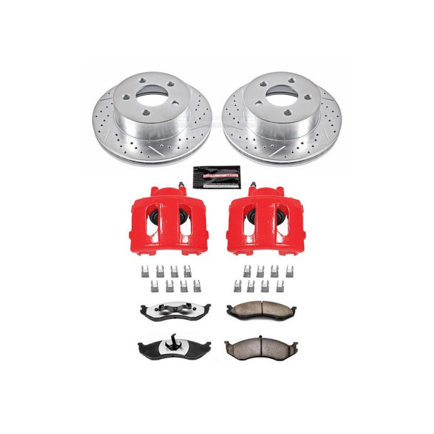 PowerStop Z36 Truck & Tow Brake Upgrade Kit with Powder Coated Calipers for 03-06 Jeep Wrangler TJ & Unlimited