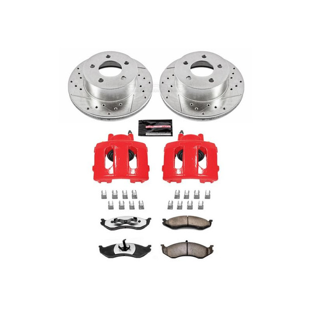 PowerStop KC2119-36 Z36 Truck & Tow Brake Upgrade Kit with Powder Coated Calipers for 90-99 Jeep YJ, TJ, XJ, 90-92 Comanche, 90 Wagoneer, & 93-98 ZJ