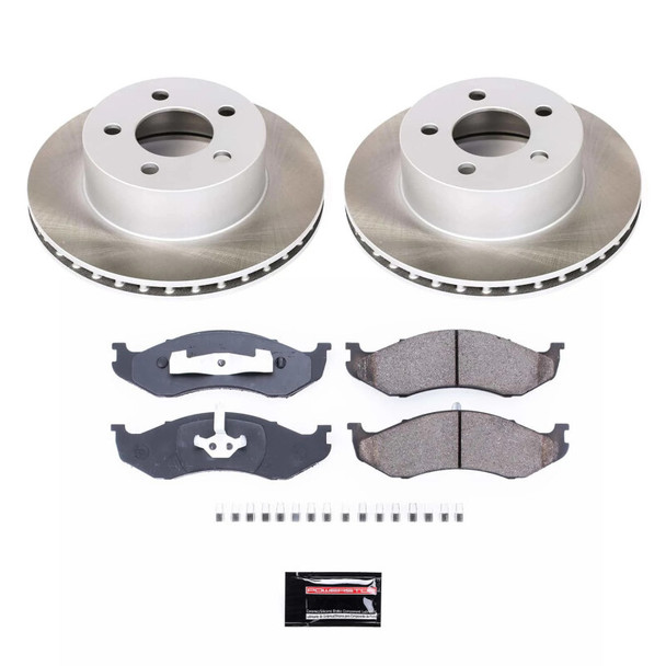 PowerStop SC2119 Z17 Semi-Coated Rotor Front Brake Kit for 90-99 Jeep Cherokee XJ, Wrangler YJ & TJ