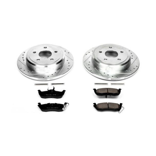 PowerStop K2221 Rear Z23 Evolution Sport Performance 1-Click Brake Kit for 05-10 Jeep Commander XK & Grand Cherokee WK