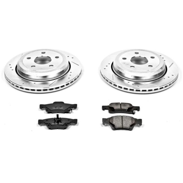 PowerStop K5953 Rear Z23 Evolution Sport Performance 1-Click Brake Kit with Vented Rotors for 11-14 Jeep Grand Cherokee WK2