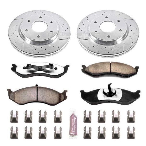 PowerStop K2119-36 Front Z36 Extreme Performance Truck & Tow Brake Kit for 90-99 Jeep Wrangler YJ, TJ, and Cherokee XJ