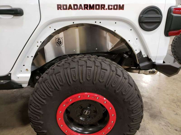 Road Armor Stealth Body Armor Inner Fender Liners for 18-26 Jeep Wrangler JL & Gladiator JT - Bare Stainless Steel
