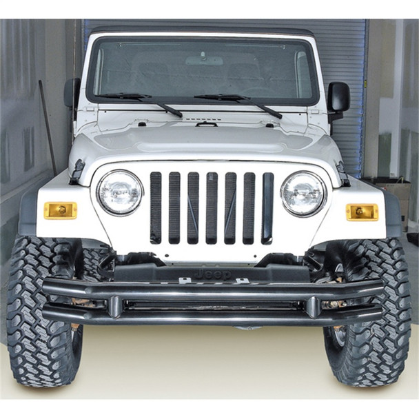 Rugged Ridge 11560.02 Double Tube Front Bumper in Gloss Black for 76-06 Jeep CJ-5, CJ-7, CJ-8 Scrambler, Wrangler YJ, TJ & Unlimited