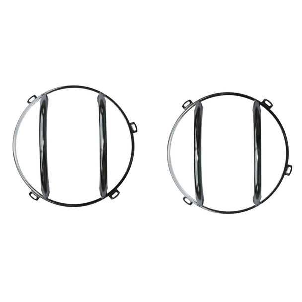 Rugged Ridge 11142.04 Front Euro Light Guards in Stainless Steel for 07-18 Jeep Wrangler JK
