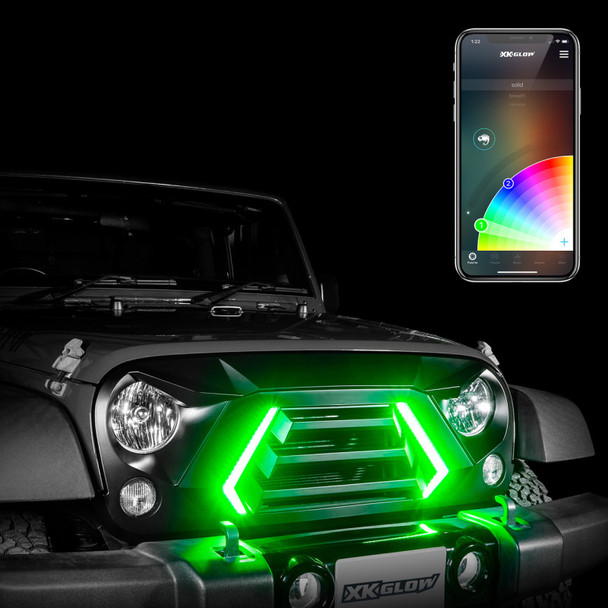 XKGLOW XKchrome LED Grill Kit with DRL Sequential Turn for Jeep Wrangler and Gladiator for 07-26 Jeep Wrangler JK, JL, & Gladiator