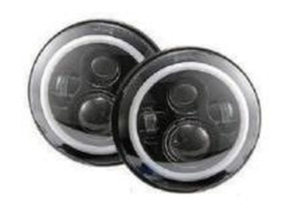 Quake LED QTE902 Tempest Halo RGB 7" LED Headlight Kit for Jeep Wrangler JK, TJ & CJ