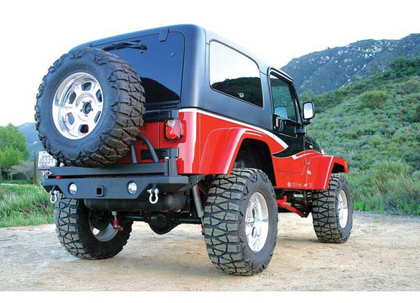 Rampage Products Rear Recovery Bumper with Tire Swing for 87-06 Jeep Wrangler YJ, TJ & Unlimited