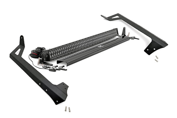 Rough Country 50in LED Light Bar Kit with Windshield Mounts for 07-18 Jeep Wrangler JK