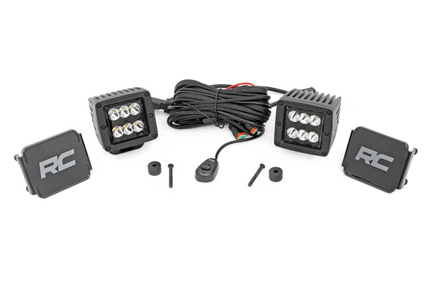 Rough Country 2" LED Cube Easy Mount Kit for 18-26 Jeep Wrangler JL & 20-26 Gladiator JT