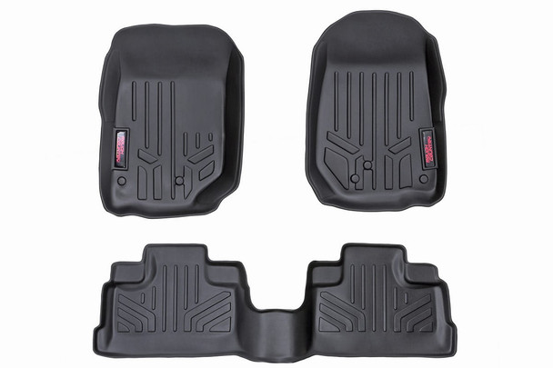 Rough Country Front & Rear Heavy Duty Fitted Floor Mats for 07-18 Jeep Wrangler Unlimited JK