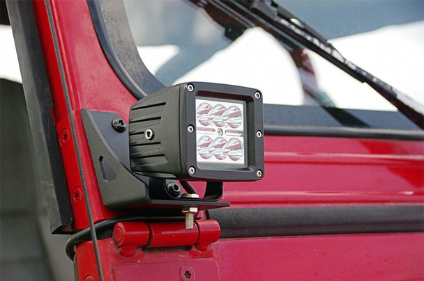 Rough Country 70510 Lower Windshield Light Mounts for 87-95 Jeep Wrangler YJ