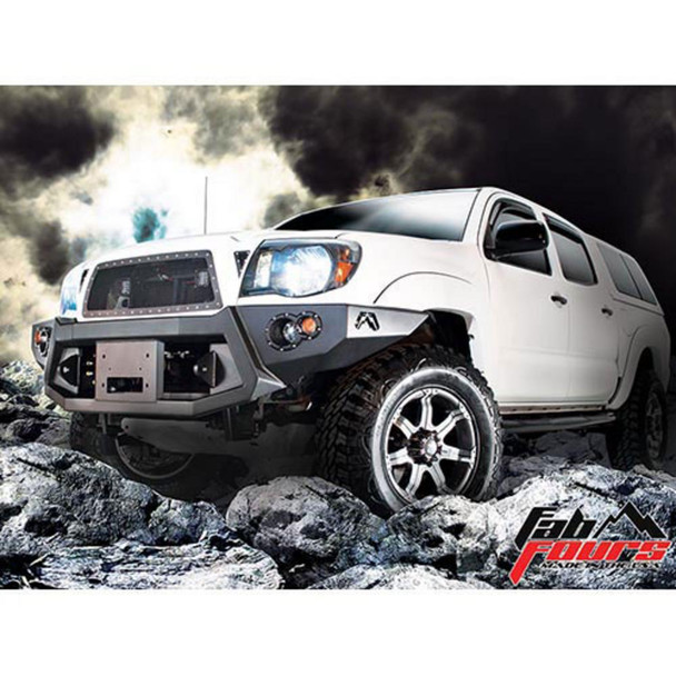 Fab Fours Heavy Duty Winch Front Bumper with Lights and D-ring Mounts (Black) - TT05-B1551-1