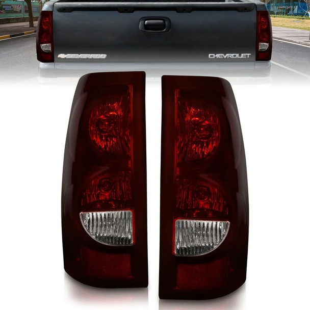 Anzo Tail Lights (Dark Red/Clear Lens with Black Trim) - 211184