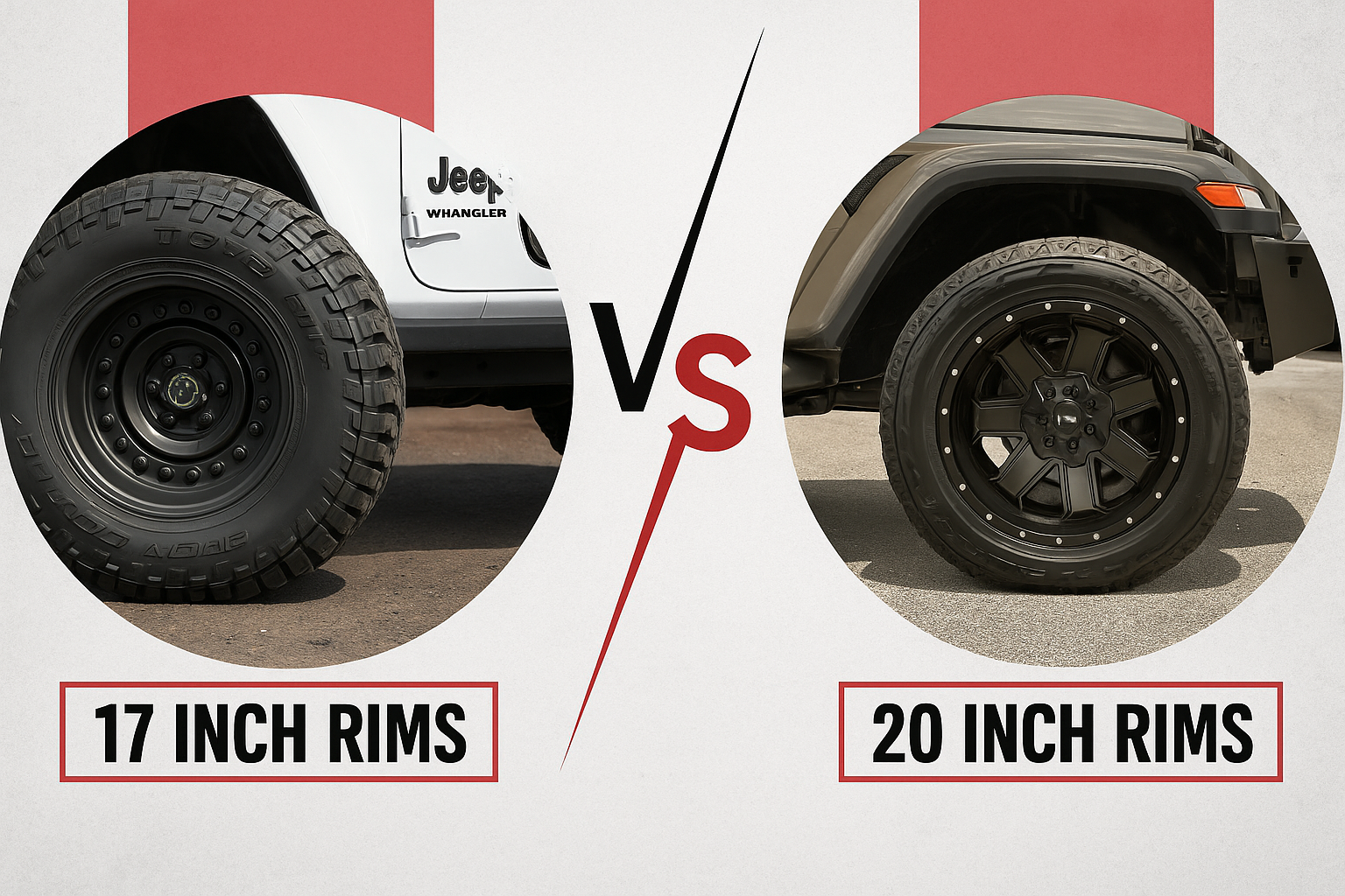 Jeep wheel size comparison chart