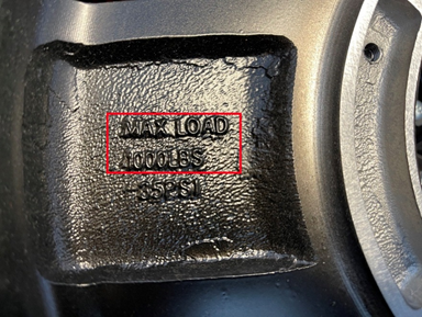 Wheel load capacity label