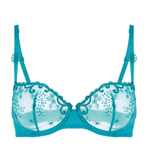 Simone Perele Delice Blue Balcony Bra 12X330 BA Atoll Blue Simone Perele Delice Blue Balcony Bra 12X330 BA Atoll Blue