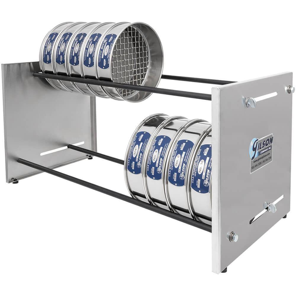 Adjustable Bench Sieve Storage Rack | Materials Testing