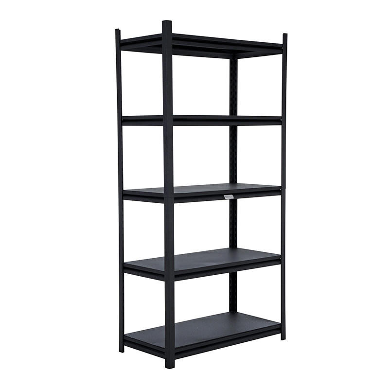 Powder Coated Bolt-Less Shelving, 36 x 18 x 72-1/4in, 2000lb, Blk