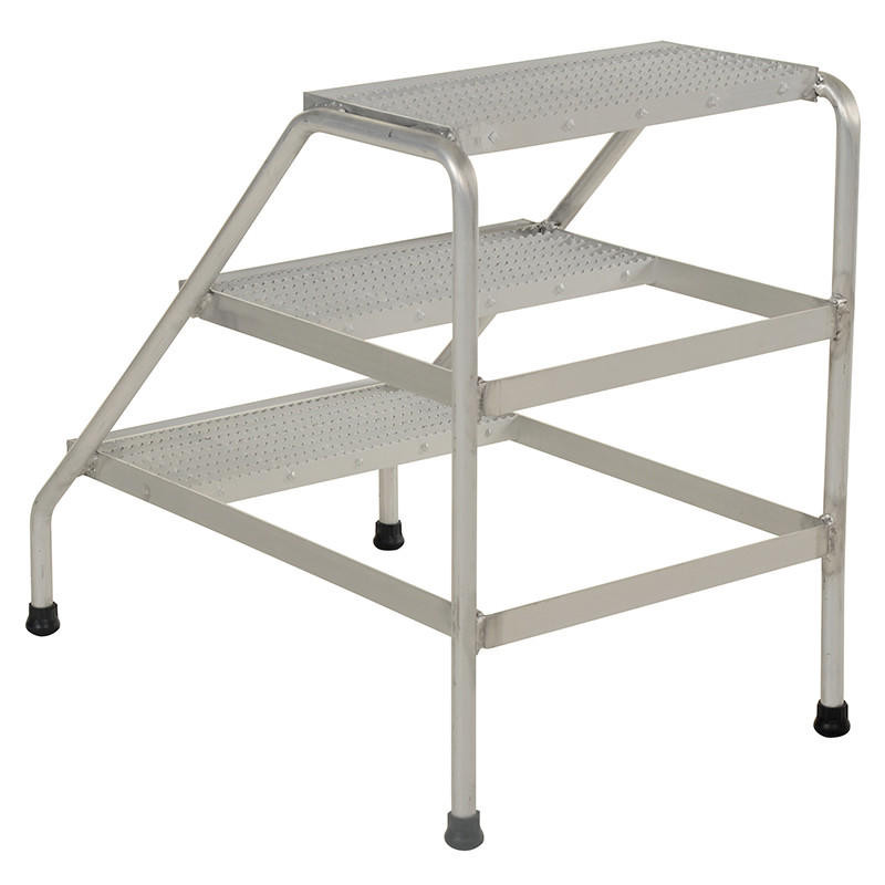 T & S Equipment Aluminum 3-Step Safety Stand - 0.5K Capacity, Yellow