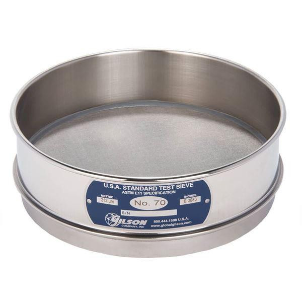 Gilson 8-Inch Sieve, All Stainless Steel, #70 | ASTM Test Sieves