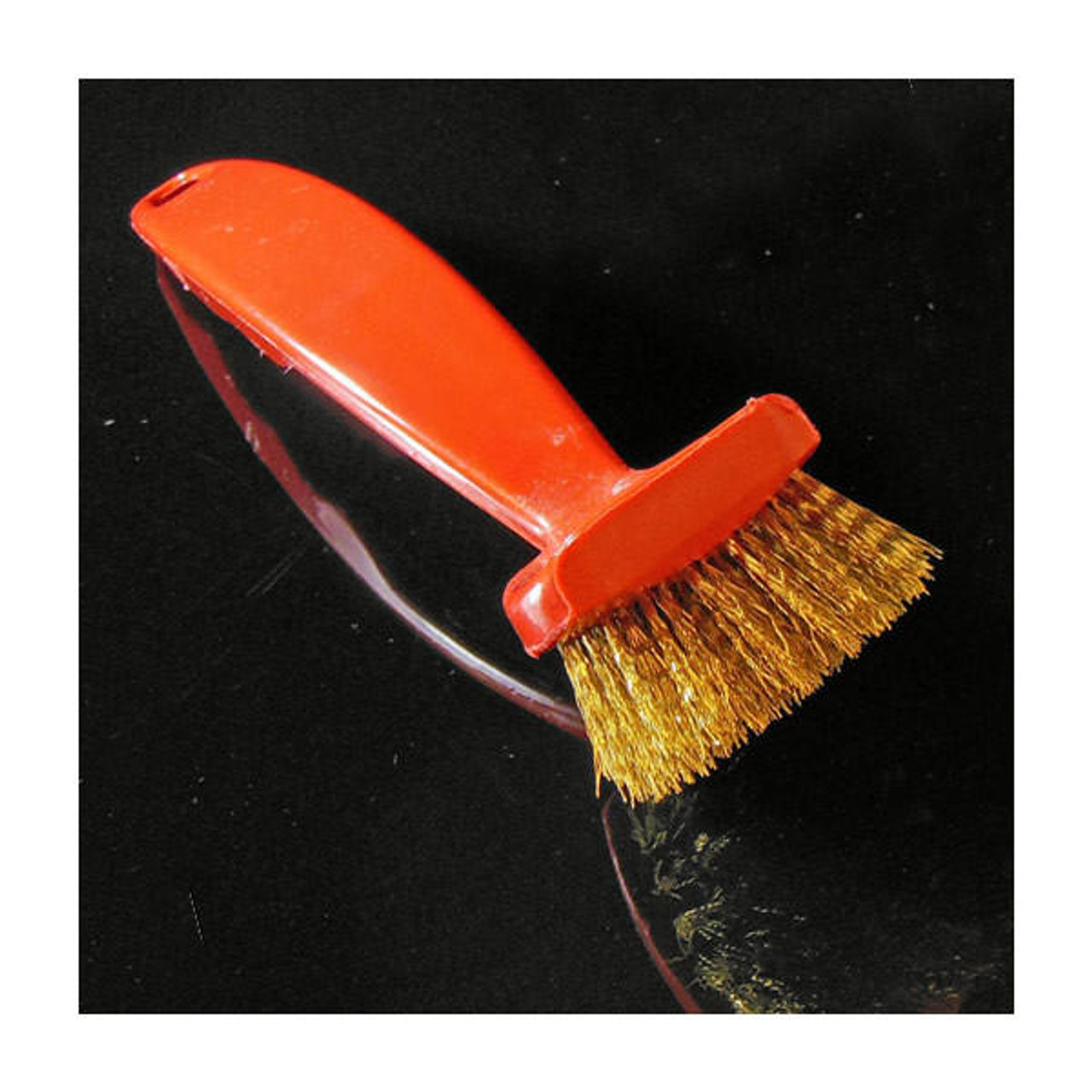 United Abrasives SAIT 05768 3 x 7 Brass Scratch Brush Small Cleaning Brush  with Plastic Handle
