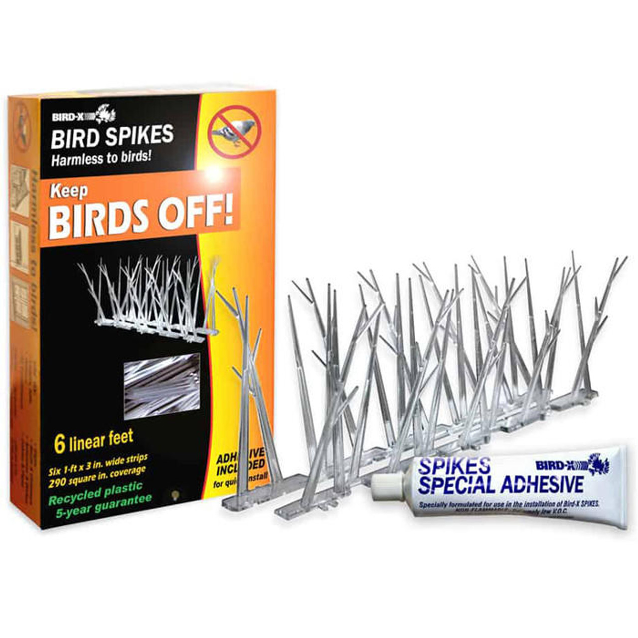 Plastic Bird Spikes, Keep Birds Off Any Surface