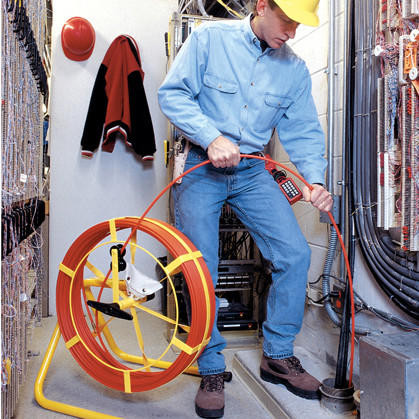 Jameson Good Buddy II Duct Conduit Rodder - 3/8 Inch X 1000 Ft Fiberglass Rod For 2-4 Inch Conduit