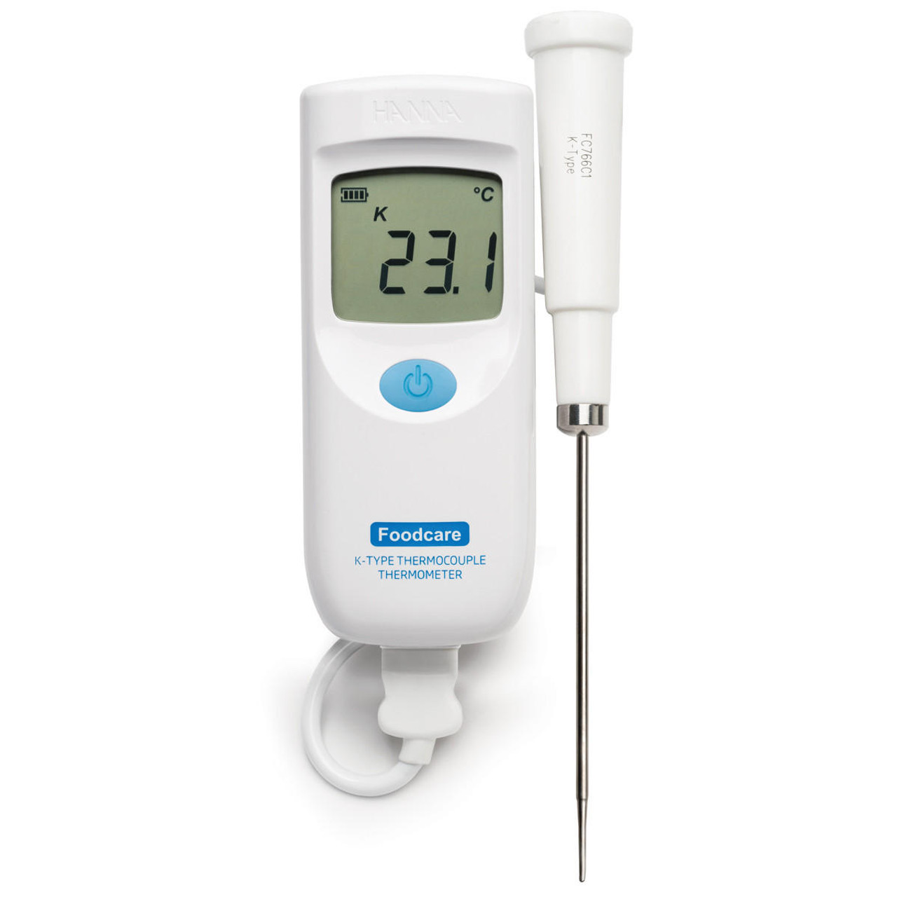 k-Type Thermocouple Thermometer with Angled High Temperature Surface Probe