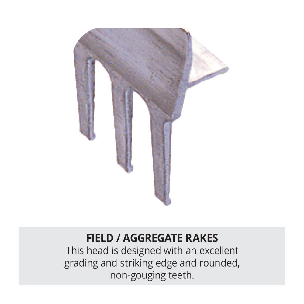 Fieldmaster Rake 72in Field/Aggregate Rake, 66in Blue Aluminum Handle