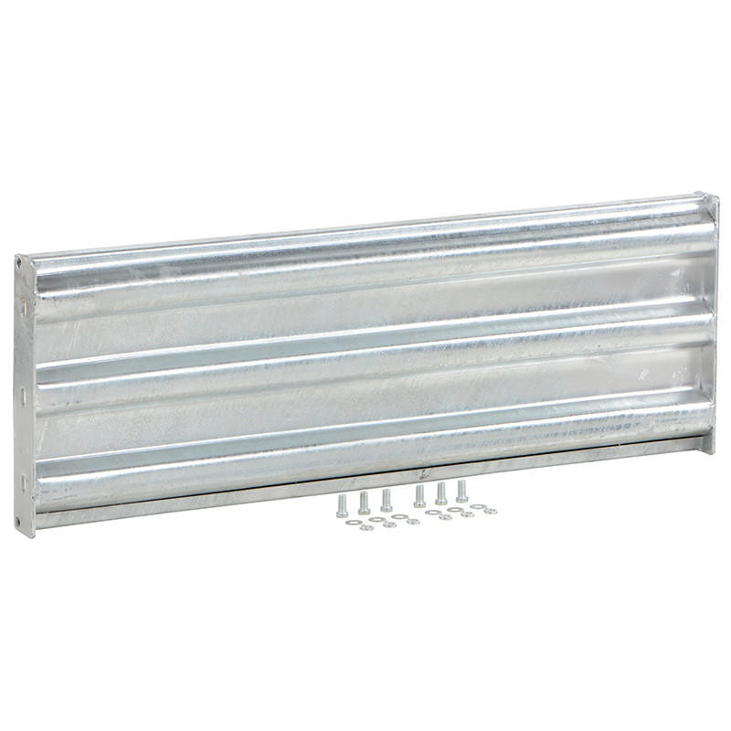 Galvanized 2-Ribbed Bolt On Style Guard Rail, 42in Length, Gray