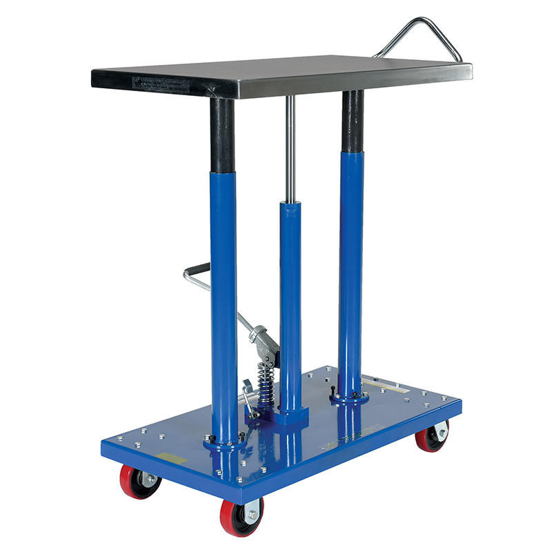 Steel Hydraulic Post Table, 20in x 36in, 1000 lb., Blue