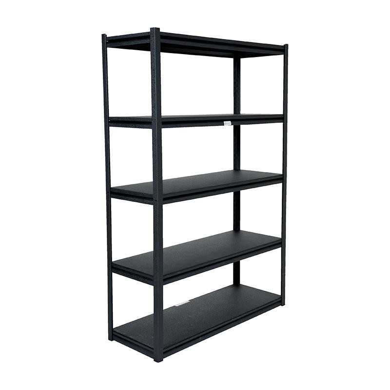 平棚　730x450x400 Powder Coated Bolt-Less Shelving, 48 x 18 x 72-1/4in, 2000lb, Blk