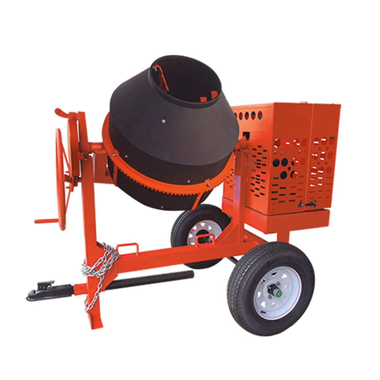 9 cuft Towable Concrete Mixer: 8HP Honda, Drum | Mixers