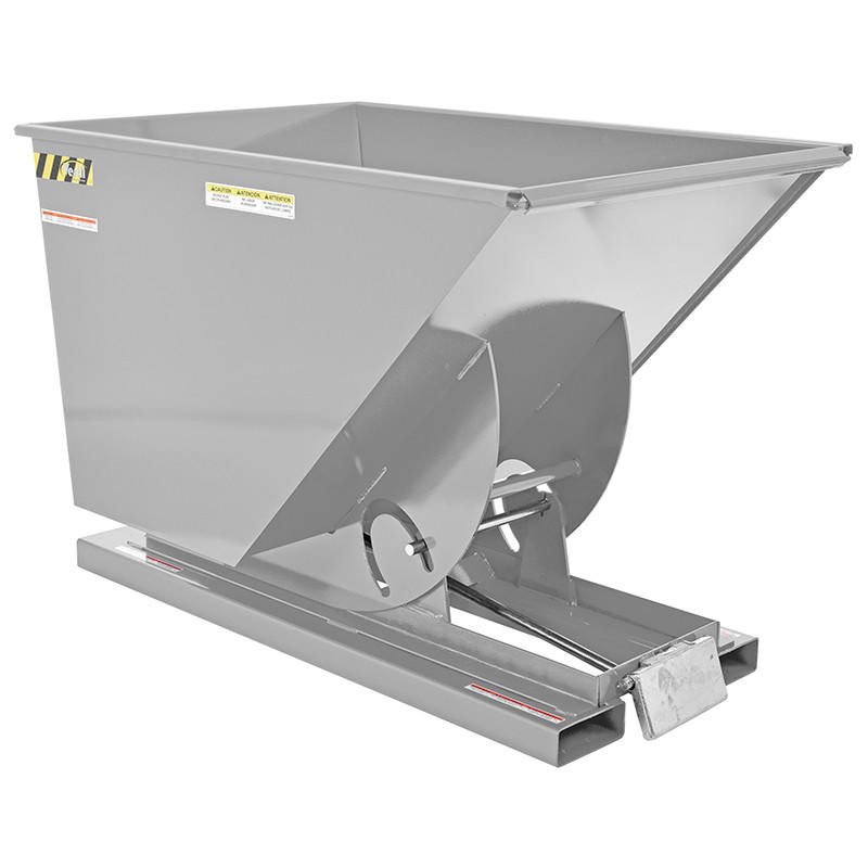 Steel Light Duty Self Dumping Hopper, 1 Cu Yd, 2000 lb., Silver