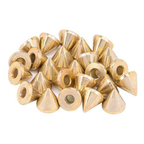 Gilson Company Dynamic Cone Penetrometer Disposable Cones, Pkg 25, set of 25 gold-colored disposable cones for testing soil compaction.