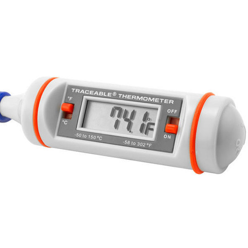 Traceable Remote Probe Digital Thermometer with Calibration; 1 Extra-Long  Stainless Steel Probe