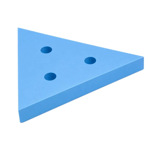 Gilson Company DSR Silicone Specimen Mold, 4mm, blue triangular silicone mold with three circular cavities for specimen casting.