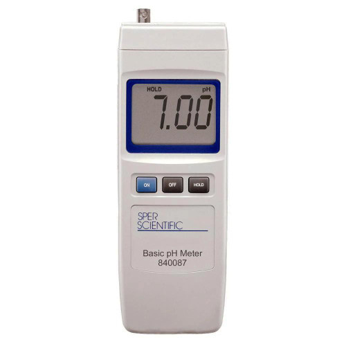 Sper Scientific Basic pH Meter, handheld digital pH testing device with digital display and control buttons.