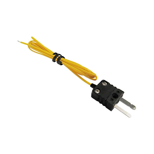 Sper Scientific Type J Beaded Wire Thermometer Probe, yellow beaded wire with a black connector and metal tip for temperature measurement.
