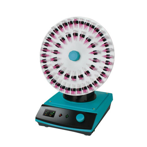 Lab Companion CRT-350 Rotator, laboratory equipment with a circular rotating platform and multiple test tubes.