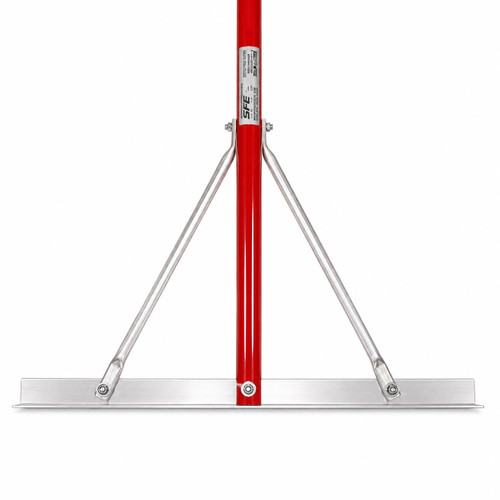 Slip Industries Asphalt Lute, Plain Edges with 6 Foot Handle, 36-inch wide metal blade and adjustable red and silver metal handle.