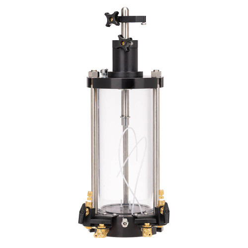 Gilson Company Triaxial Cell, 1.4 to 4 inch Diameter Specimens with Brass Valves for soil testing and geotechnical research.