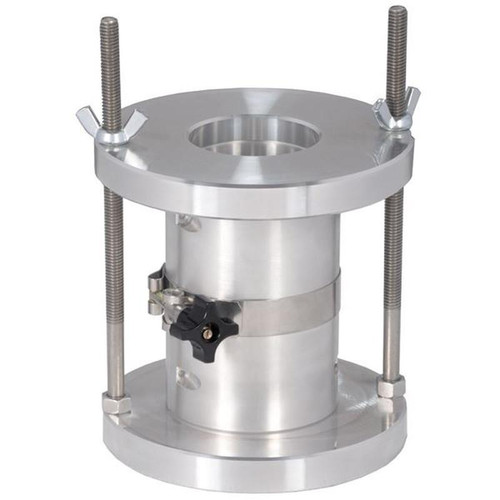 Gilson Company 1.875in Two-Part Compaction Mold Assembly, metallic cylindrical mold with adjustable clamps and support rods