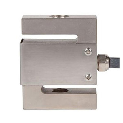 Gilson Company Load Cell, S-Type, 1,500lbf (6.67kN), metal S-type load cell for precise force measurement with mounting features.