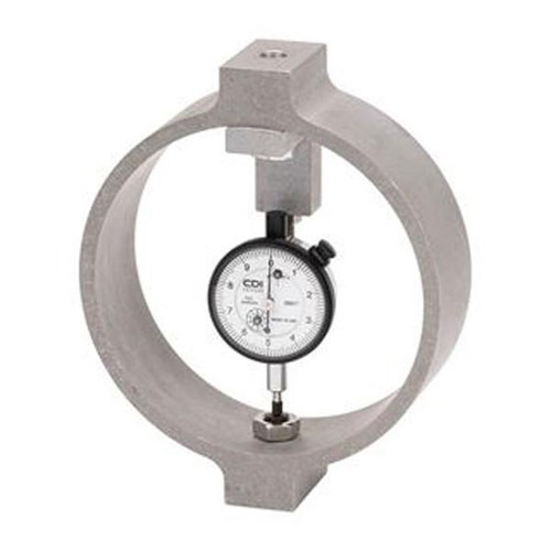 Gilson Company Load Rings for Soil Testing, 1,500lbf, showing a circular metal load ring with a dial gauge for measuring applied force in soil testing applications.