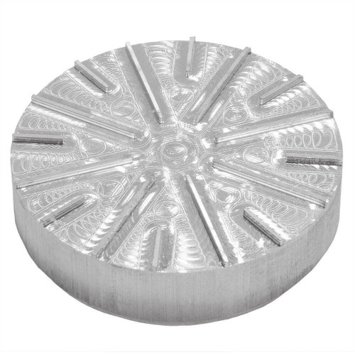 Gilson Company 3.0in Adjustable Soil Trimmer Top Platen, metallic circular top with adjustable slats for soil trimming.